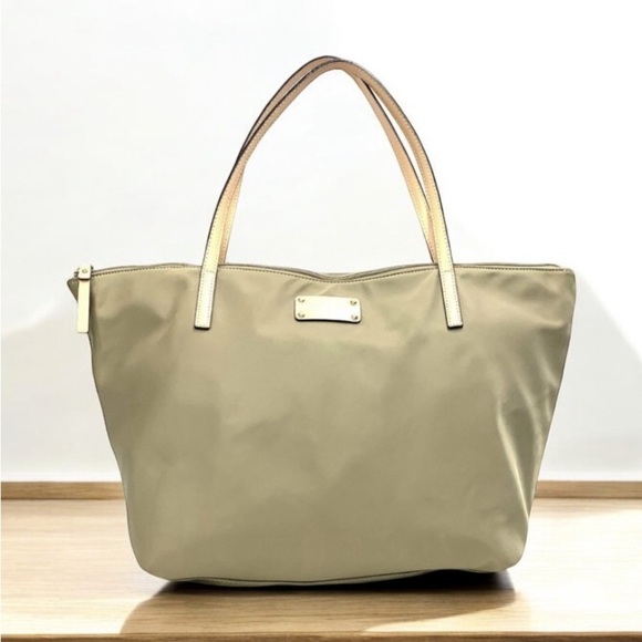 kate spade Handbags - Kate Spade Kennedy Park Nylon Sophie Tote, Khaki Nylon/Beige Leather, WKRU2009